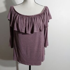 American Eagle Outfitters Purple Off Shoulder Knit Top Size XL